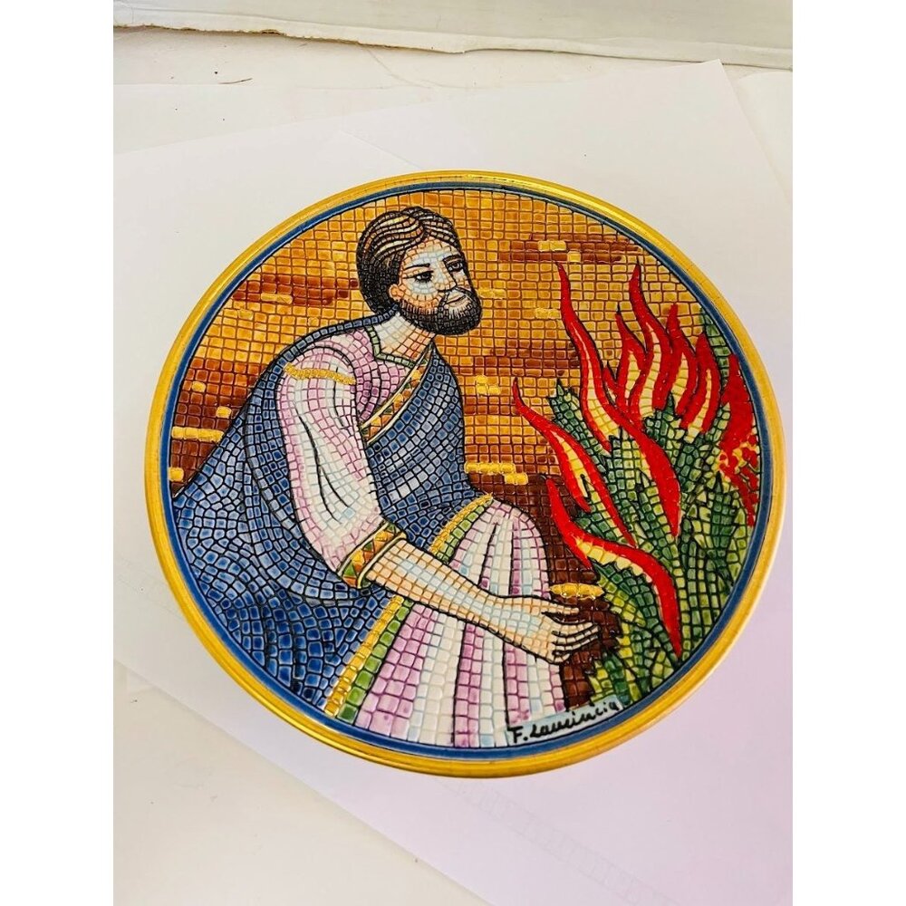 Veneto Flair Limited Edition Plate Mose e il Cespuglio Ardente by Franco Laminci